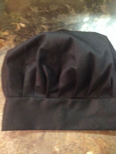 Chef Hat, Black, NEW, Cotton, Adjustable Size, NEW, Cotton Poly Blend