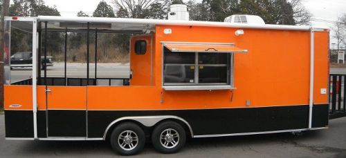 Concession trailers 8.5&#039;x24&#039; orange - barbecue smoker vending custom trailer for sale