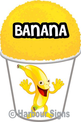 Banana Shaved Ice Shave Snow Cone Italian Ice Decal 7&#034; Concession Food Truck