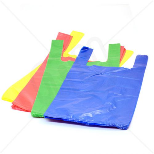 Plastic T-Shirt Bags -Medium- Case of 1,000 - Blue or Black - FREE UPS SHIPPING