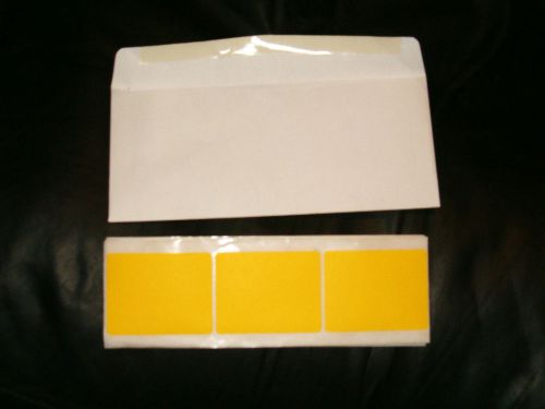 Large 2 1/4&#034; x 2 15/16&#034; yellow rectangular  labels - 25 labels for sale