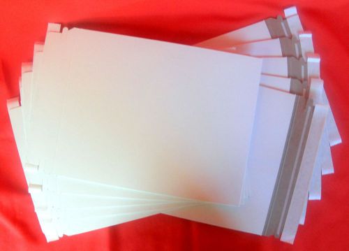 25 ULINE Stay Flat White Cardboard Envelope Mailer 9.5 x 12 -Self Seal   S-2665