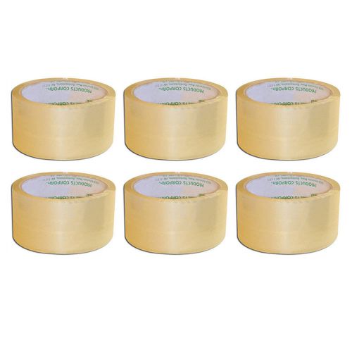 6 rolls box packing tape carton sealing clear shipping heavy duty 2&#034; x 55 yards for sale