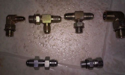 6 assortment of Hydraulic fitings/ elbows/ connectors/ etc.