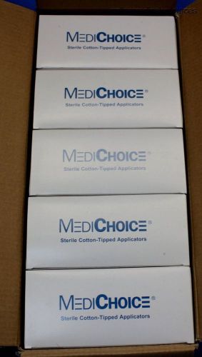 MediChoice Sterile Cotton Tipped Applicators 6&#034; cs/2000 WOD1004 NOS