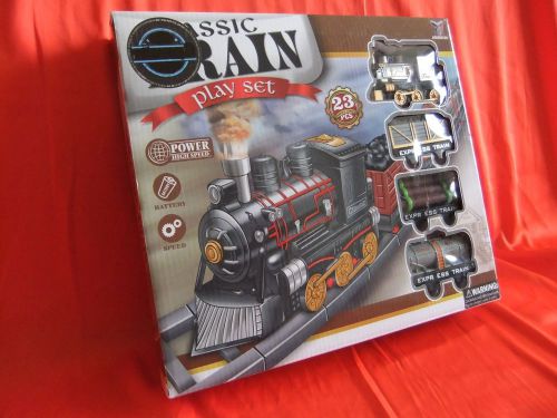 toy Freight train on a track in a box with cars brand new