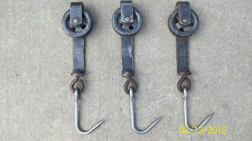 3 Heavy Duty Stainless Steel Butcher MEAT HOOKS With Rollers