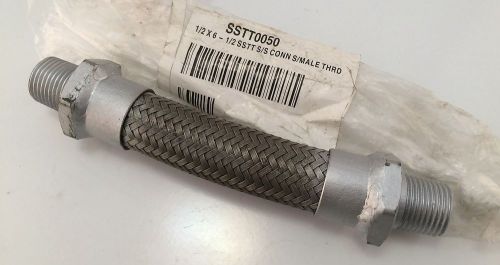 Flexicraft stainless steel threaded braided flex connector pipe 1/2&#034; sstt0050 for sale