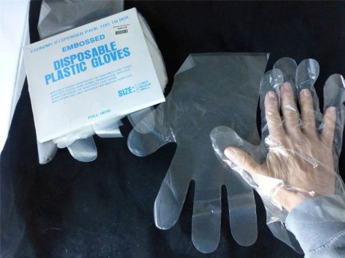 EMBOSSES DISPOSABLE PLASTIC GLOVES FOOD SERVICE  HAND PROTECTION 1000 M/10 PKG -