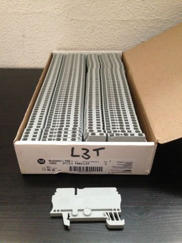 Lot/Box of 100 Allen-Bradley 1492-L3T Series A Terminal Blocks Gray