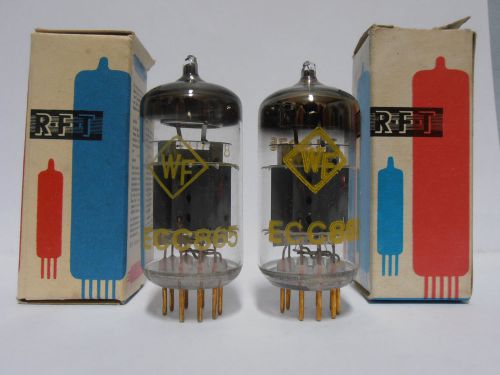 2 x RFT ECC865  Vacuum Double Triode Tubes // NEW WITH BOX // GOLD PIN  //
