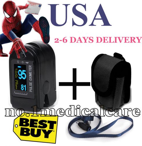 USA FDA CE Oximeter Pulse Finger Tip Monitor Blood Oxygen SpO2 CMS50D, Black