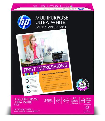HP Multipurpose Ultra White, 20lb, 8 1/2&#034; x 11&#034;, 96 Bright, 1 Ream of 500 Sheets