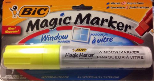 BIC Magic Marker Window Marker Fluorescent Yellow Jumbo Chisel Tip 34920 New