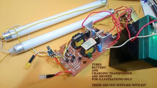 6 volt dc floroscent tube lamp driver with low cut &amp; charging indicator diy for sale