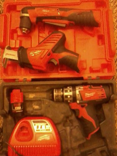 Milwaukee m12 drill, right angle, hackzall, battery for sale