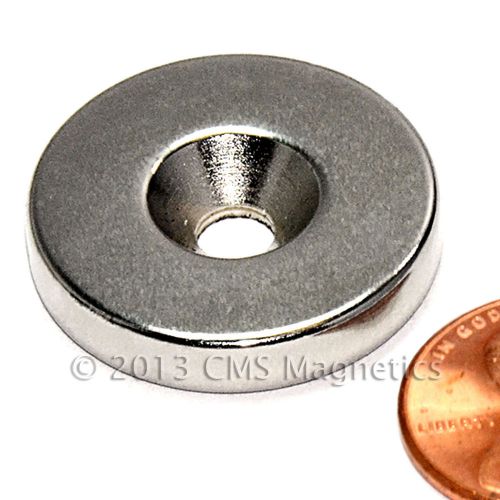 4 PCS Neodymium Magnets N42 1&#034;x3/16&#034; w/ 1 Countersunk hole for #10 Screw