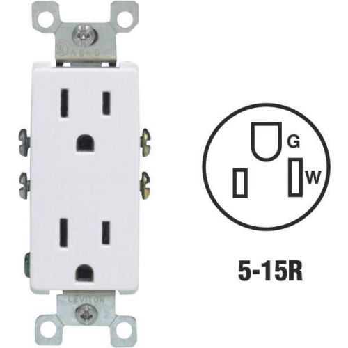 Leviton S02-05325-OWS Decora Grounded Duplex Outlet-WHITE DUPLEX OUTLET