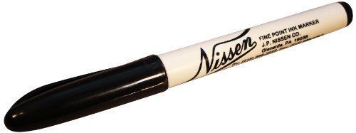 NEW Nissen FIMBK Fine Point Ink Marker  Black (Pack of 10)