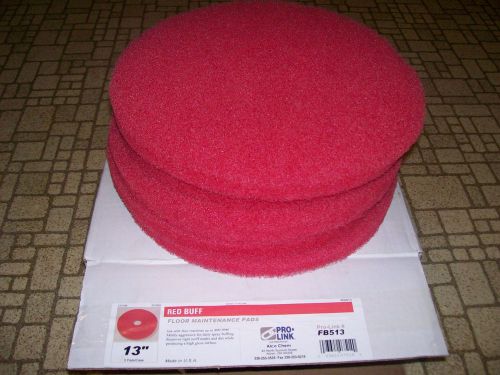 Prolink red buff floor maintenance pads 13&#034; fb513 for sale