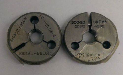 Go no go thread ring gages .500-20 unf-2a .4662 &amp; .4619 for sale