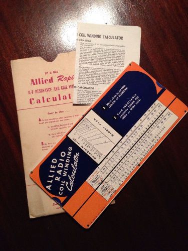 Allied Radio Coil Winding Vintage Calculator 1943