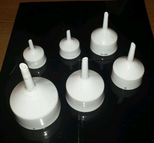 Lot of 6 coors porcelain buchner funnel for sale
