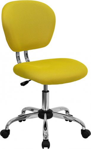 Mid-Back Yellow Mesh Task Chair with Chrome Base (MF-H-2376-F-YEL-GG)