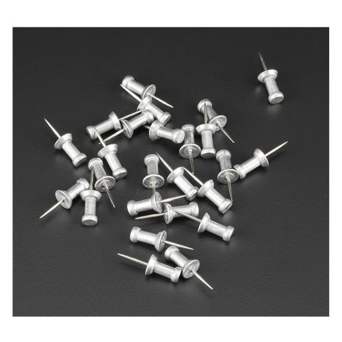 25pc Extruded Aluminum Push Pins - Thumb Tacks - 7/8&#034; Total Length