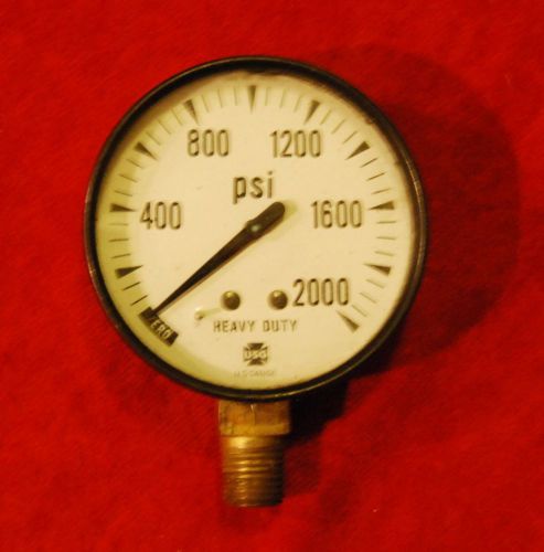 Vintage U.S. Gauge Dial # 36566 Heavy Duty 0 to 2000 psi with a 1/2&#034; Fitting