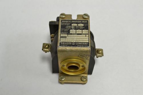 Square d 9055 b0109 magnetic underload relay 480v-ac 7200va 15a b211516 for sale