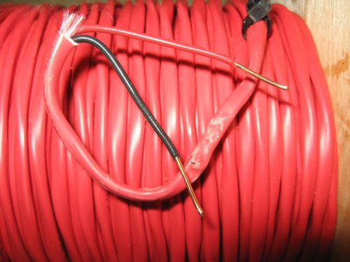 224&#039; Red Plenum Rated Fire Security Alarm Cable Wire 16/2 Solid FPLP 16AWG