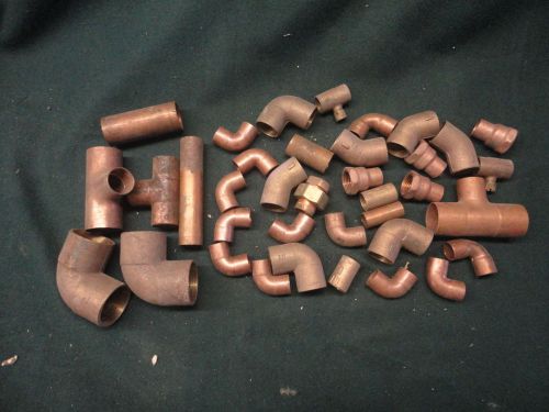 Lot of new copper 2 fitting plumbing 90 degree elbows s tee 8 4 x 3 fittings te for sale