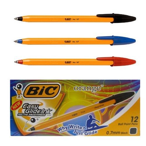 Black 6pcs+Blue 4pcs+Red 2pcs - 3Color MIX / BIC Orange Fine 0.7mm BallPoint Pen