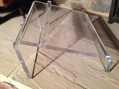 Acrylic Double Slanted Shoe Display/ Riser/ Stand w/heel stop THICK/CLEAR