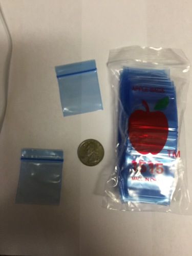 100 Apple Mini Baggies Bag 1.5 x 1.5 1.5x1.5 1515 Ziplock Blue