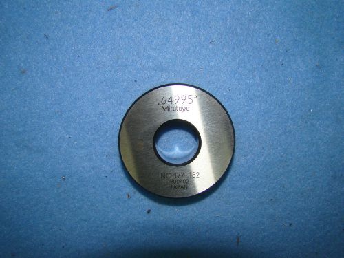 Mitutoyo Bore Micrometer Ring Master Model 177-182 Size .64995&#034;