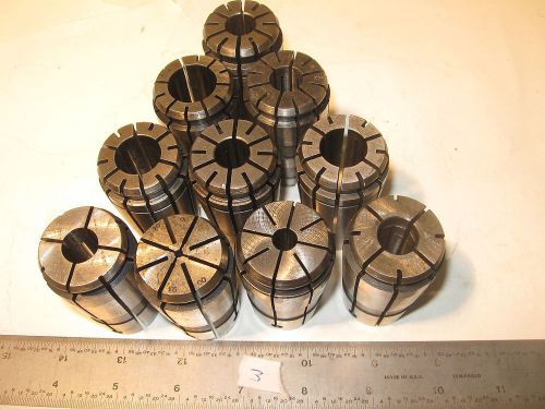 Lot of 10 Used TG 100 Collets 9/16 21/32 11/16 1/2 .5313 .093 5/16 3/4 1/2 (3)