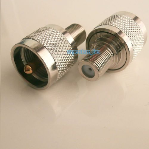 Pl259 uhf male plug to f tv female jack rf coaxial adapter connector english for sale