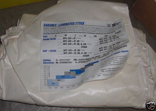 Lot of 12 Tyvek Laminated Suites white Size XL new