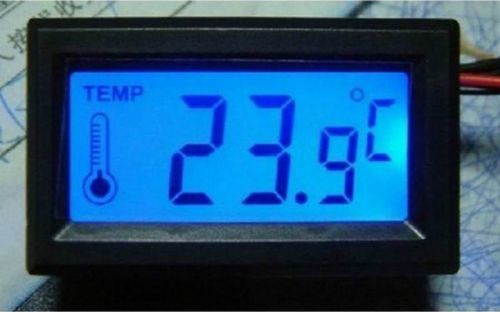 New 4pin Digital led Thermometer Meter Gauge Water-proof probe For PC