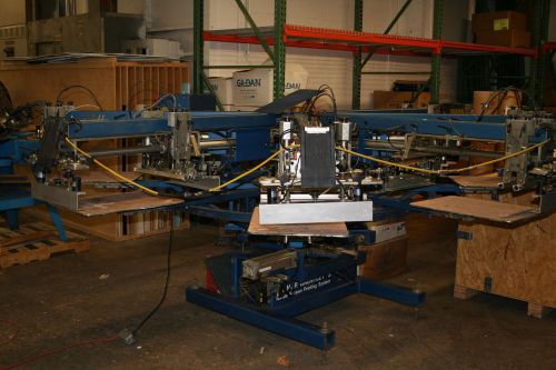 M&amp;R GAUNTLET 6 COLOR AUTOMATIC SREEN PRINTING PRESS USED
