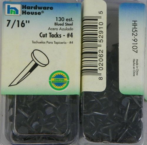 2- Packs Blued Steel #4 7/16&#034; Cut Tacks 4 ounces aprox. 230 pieces antique style