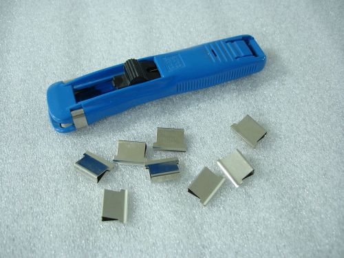 Vintage IDEK Clam Clip Dispenser w 8 Clips Alternative Stapler Japan Skilcraft