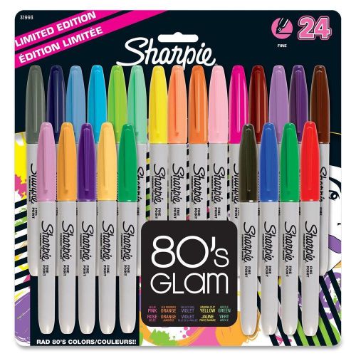 Sharpie Fine-Tip Permanent Marker 24-Pack Assorted Colors Smear Proof