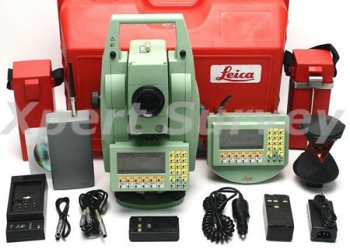 Leica TCRA1105 Plus 5&#034; Robotic Total Station RCS1100 Controller &amp; Radio TPS1100