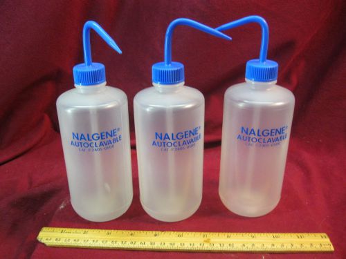 Nalgen PPCO Wash Bottles Catalog # 2405-0500 500mL 28mm Lot of 3