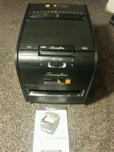 Swingline stack-and-shred 60x paper shedder, cross-cut, 60 sheet automatic for sale
