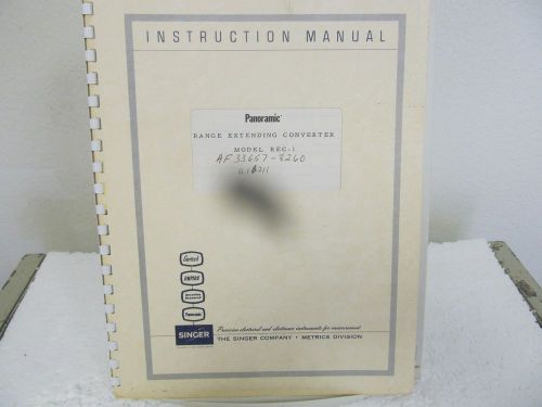 Singer REC-1 Range Extending Converter Instruction Manual w/schematic