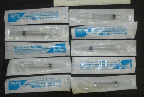 10 Terumo Syringe Sterile Non Toxic Non Pyrogenic 3 cc/mL No Needle SEALED USA
